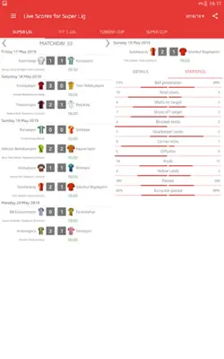 Live Scores for Super Lig 2023 android App screenshot 1