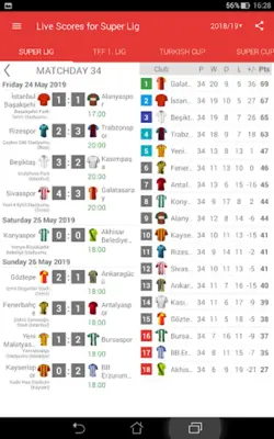 Live Scores for Super Lig 2023 android App screenshot 8